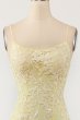 Yellow Mermaid Long Prom Dress with Appliques E202283166