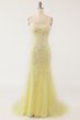 Yellow Mermaid Long Prom Dress with Appliques E202283166
