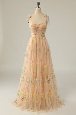 Champagne Embroidery Long Prom Dress E202283142