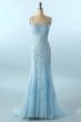 Blue Spaghetti Straps Backless Prom Dress E202283156