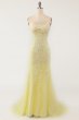 Blue Spaghetti Straps Backless Prom Dress E202283156
