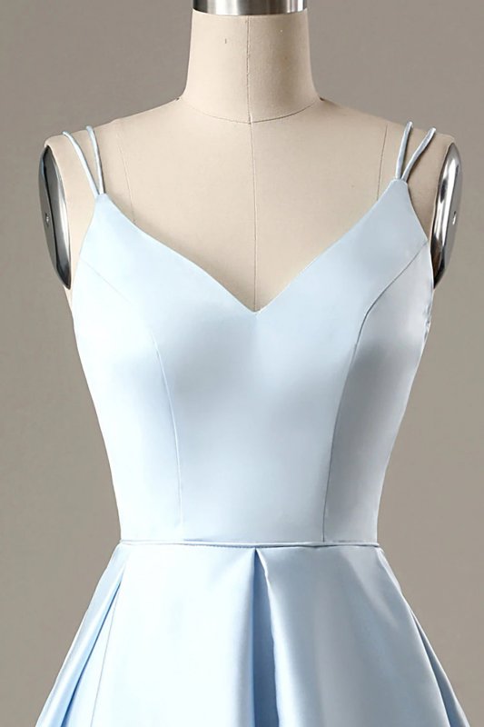 Simple Light Blue A Line Short Homecoming Dress E202283103