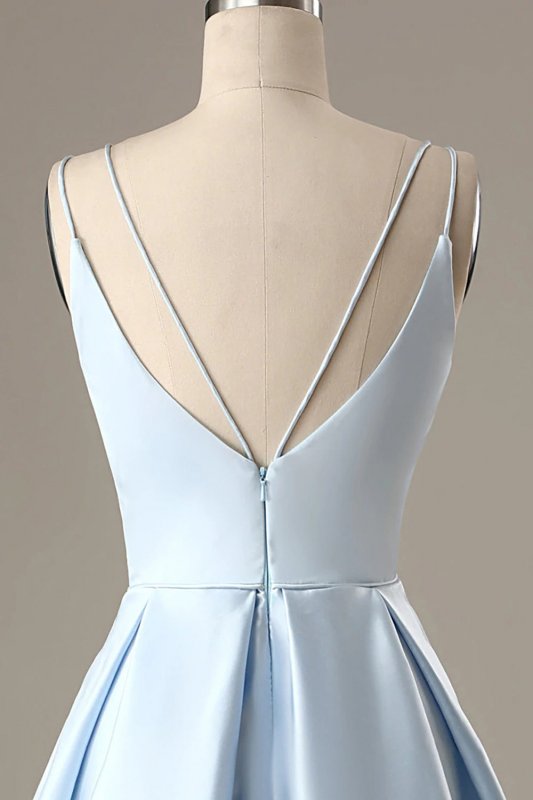 Simple Light Blue A Line Short Homecoming Dress E202283103