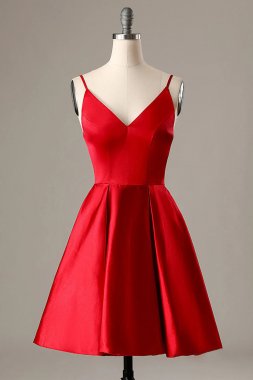 Simple Burgundy A Line Homecoming Dress E202283102