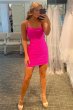 Rose Pink Lace Up Tight Homecoming Dress E202283011