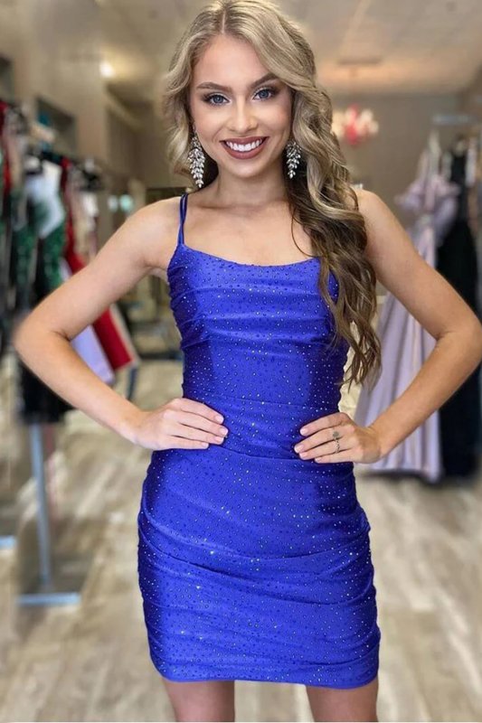 Rose Pink Lace Up Tight Homecoming Dress E202283011