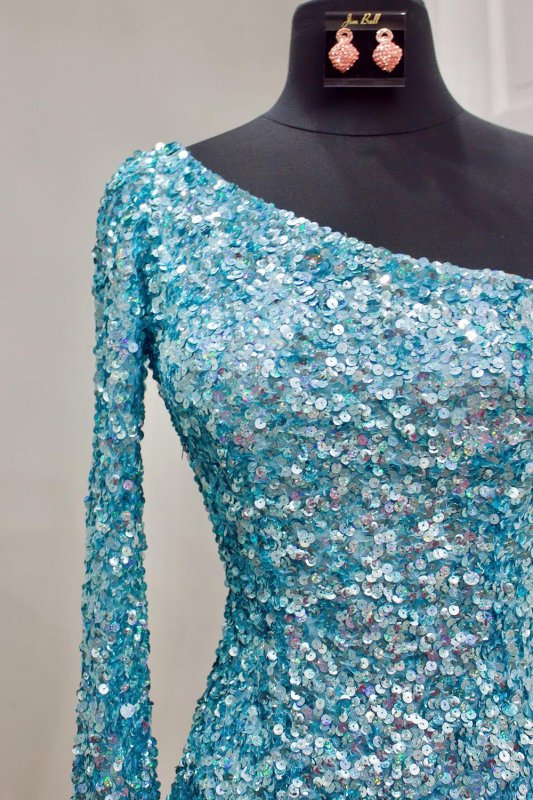 Fuchsia Sequins Homecoming Dress with Sleeves E202283004