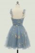 Sweetheart Champagne Short Homecoming Dress with Embroidery E202283003