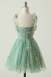 Sweetheart Champagne Short Homecoming Dress with Embroidery E202283003