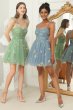 Sweetheart Champagne Short Homecoming Dress with Embroidery E202283003
