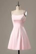 Simple Pink A Line Short Homecoming Dress E202283045