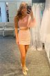 Pink Two Piece Sequin Homecoming Dress E202283013