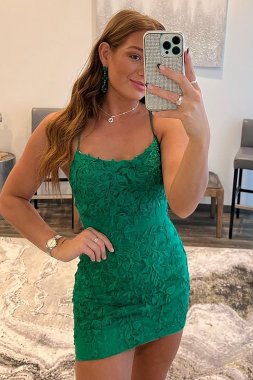 Green Lace Tight Homecoming Dress E202283009