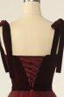 Burgundy Tulle Homecoming Dress with Bowknot E202283619