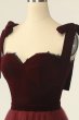 Burgundy Tulle Homecoming Dress with Bowknot E202283619
