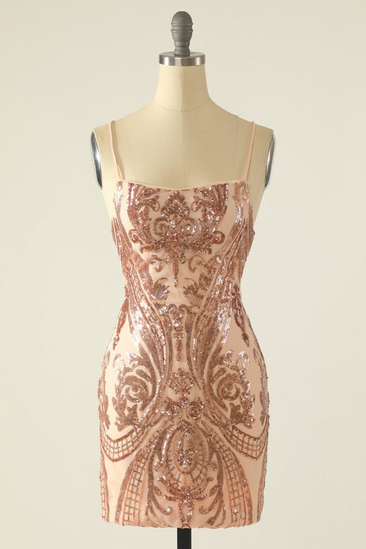 Navy Sequin Homecoming Dress E202283040