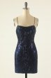 Navy Sequin Homecoming Dress E202283040