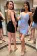 Pink Spaghetti Straps Backless Sequins Homecoming Dress E202283065