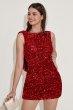 Red Sequined Backless Cocktail Dress E202283611