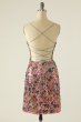 Colorful Spaghetti Straps Bodycon Cocktail Party Dress E202283063