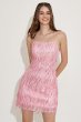 Sheath Spaghetti Straps Pink Sequins Short Homecoming Dress E202283614