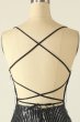 Sheath Spaghetti Straps Pink Sequins Short Homecoming Dress E202283614