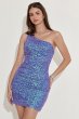 Sheath One Shoulder Dark Purple Sequins Short Homecoming Dress E202283041