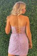 Pink Tight Short Homecoming Dress with Appliques E202283010
