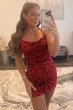 Royal Blue Tight Sequins Backless Homecoming Dress E202283037