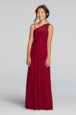 One Shoulder Long Lace Bodice Dress JB9014