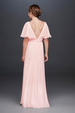 Flutter Crinkle Chiffon Junior Bridesmaid Dress JB9614