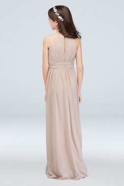 Chiffon High-Neck Pleated Junior Bridesmaid Dress JB9890