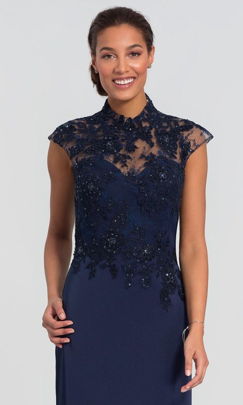 Long Mother-of-the-Bride Dress with Embroidery AL-27112