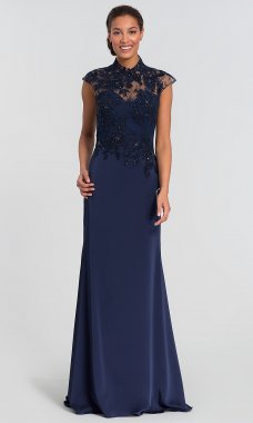 Long Mother-of-the-Bride Dress with Embroidery AL-27112