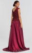 Lace-Bodice Burgundy Red Long MOB Dress AL-27232