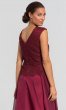 Lace-Bodice Burgundy Red Long MOB Dress AL-27232