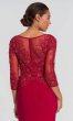 Embroidered-Bodice Garnet Red Long MOB Dress AL-27257