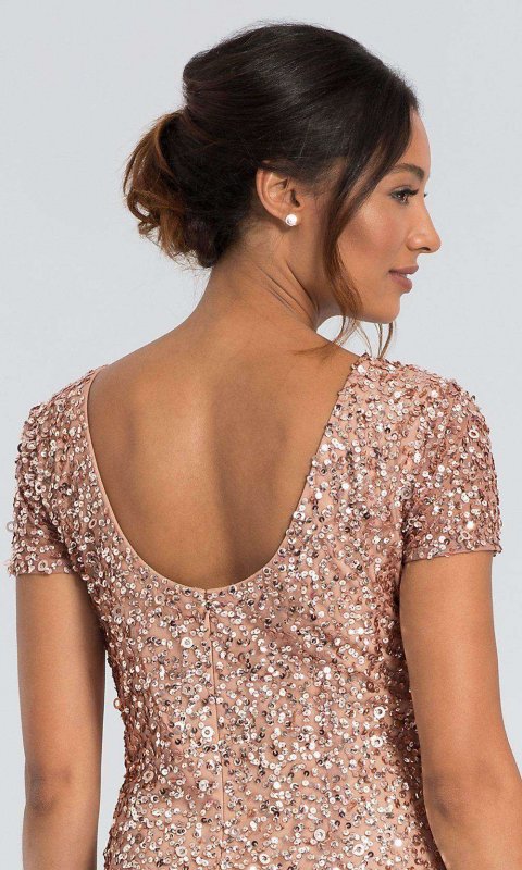 Long Rose Gold Sequin MOB Dress AP-091874600-RG