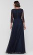 Long Three-Quarter-Sleeve Midnight Blue MOB Dress AP-AP1E205305-M