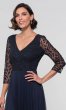 Long Three-Quarter-Sleeve Midnight Blue MOB Dress AP-AP1E205305-M
