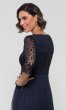 Long Three-Quarter-Sleeve Midnight Blue MOB Dress AP-AP1E205305-M