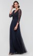 Long Three-Quarter-Sleeve Midnight Blue MOB Dress AP-AP1E205305-M