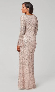 Long Sequin MOB Dress with Sleeves AP-AP1E205907