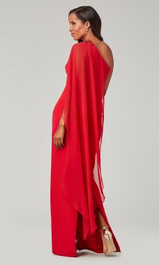 Long Red One-Shoulder MOB Dress AP-AP1E206603