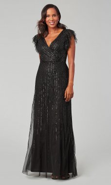 Sequin Black Long MOB Dress by AP-AP1E206752