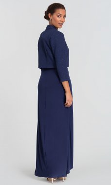 Navy Blue MOB Dress with Bolero by AX-125843