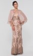 Sequined Long Sleeveless MOB Dress with Chiffon Cape IT-7120171