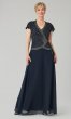 Long Chiffon Mother-of-the-Bride Dress with Beading JKA-3254