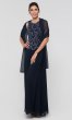 Long Mother-of-the-Bride Chiffon Dress with Shawl JKA-4815