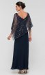 Mother-of-the-Bride Long Dress with Attached Cape JKA-5019